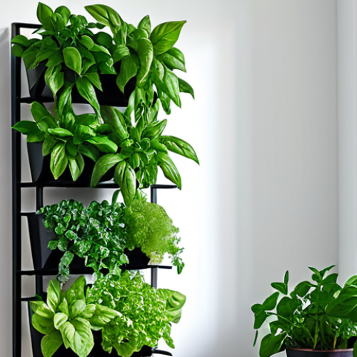 Home 17 도시농업관리사와 텃밭 조성 기술 - **Vertical Herb Garden Indoors:** "A thriving vertical herb garden inside a modern apartment, fully ...