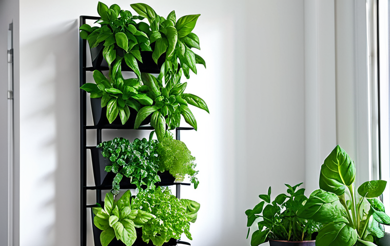 도시농업관리사와 텃밭 조성 기술 - **Vertical Herb Garden Indoors:** "A thriving vertical herb garden inside a modern apartment, fully ...