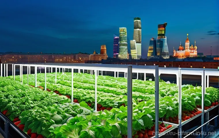 도시농업관리사와 도시 재생 프로젝트 - **Vibrant Rooftop Vertical Farm in Moscow:**
    A bustling, cutting-edge vertical farm on a spaciou...