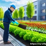 Home 20 도시농업관리사 자격증으로 할 수 있는 일 - A detailed urban green space management scene in a Russian city park during spring, showing a profes...