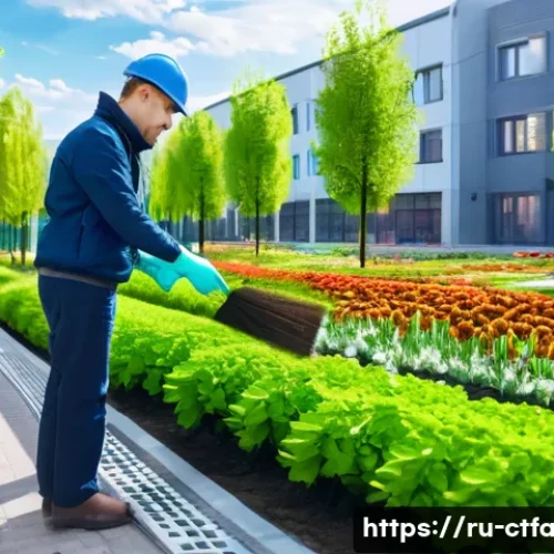 Home 32 도시농업관리사 자격증으로 할 수 있는 일 - A detailed urban green space management scene in a Russian city park during spring, showing a profes...