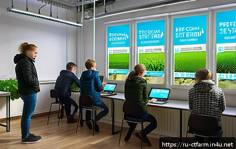 도시농업관리사 시험 난이도 변화 - A modern urban farming classroom scene in a Russian city, featuring diverse students of various ages...